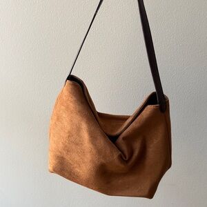 Elegant Brown Suede Shoulder Bag